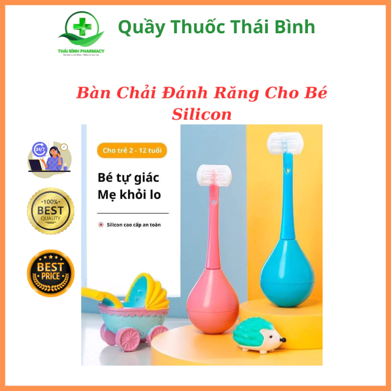 Bàn Chải Đánh Răng Cho Bé Chất Liệu Silicon Siêu Mềm Mại An Toàn Cho Bé