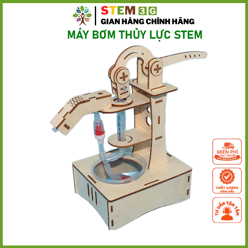 [STEM Vật lý] Bộ mô hình lắp ráp Máy Bơm Thủy Lực. Đồ chơi giáo dục khoa học cho bé phát triển trí tuệ. stem3g