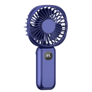 Quạt tích điện cầm tay mini fan, quạt cầm tay nhỏ gọn pin dung lượng lớn cổng sạc USB có đèn LED hiển thị 4 cấp độ gió