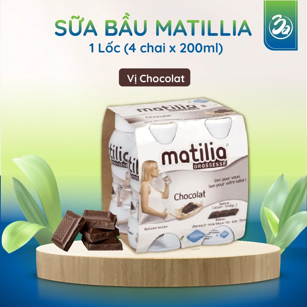 [Lốc 4 chai 200ml] Sữa bầu Matilia Pháp vị Socola - Mẹ khỏe, bé thông minh