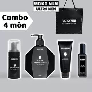 Set Sữa tắm Nam 370ml + Sữa rửa mặt nam 100ml + ddvs bọt 100ml + 20ml nước hoa nam