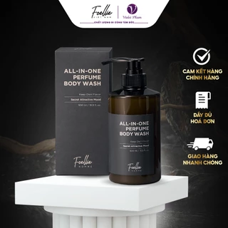 Sữa tắm nam Foellie 4in1 HOMME ALL IN ONE PERFUME BODY WASH, lưu hương lâu, hương nước hoa thanh lịch thu hút  500ml