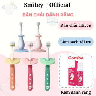 Bàn chải đánh răng cho bé STARRY, bàn chải cho bé siêu mềm xoay 360 cho bé từ 1 tuổi tập đánh răng có vách ngăn an toàn