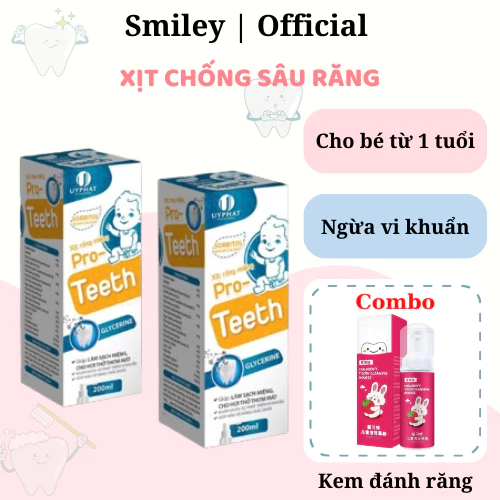 Xịt chống sâu răng cho bé Pro Teeth - Xịt răng miệng an toàn, nuốt được cho bé từ 1 tuổi giúp bé vệ sinh răng miệng