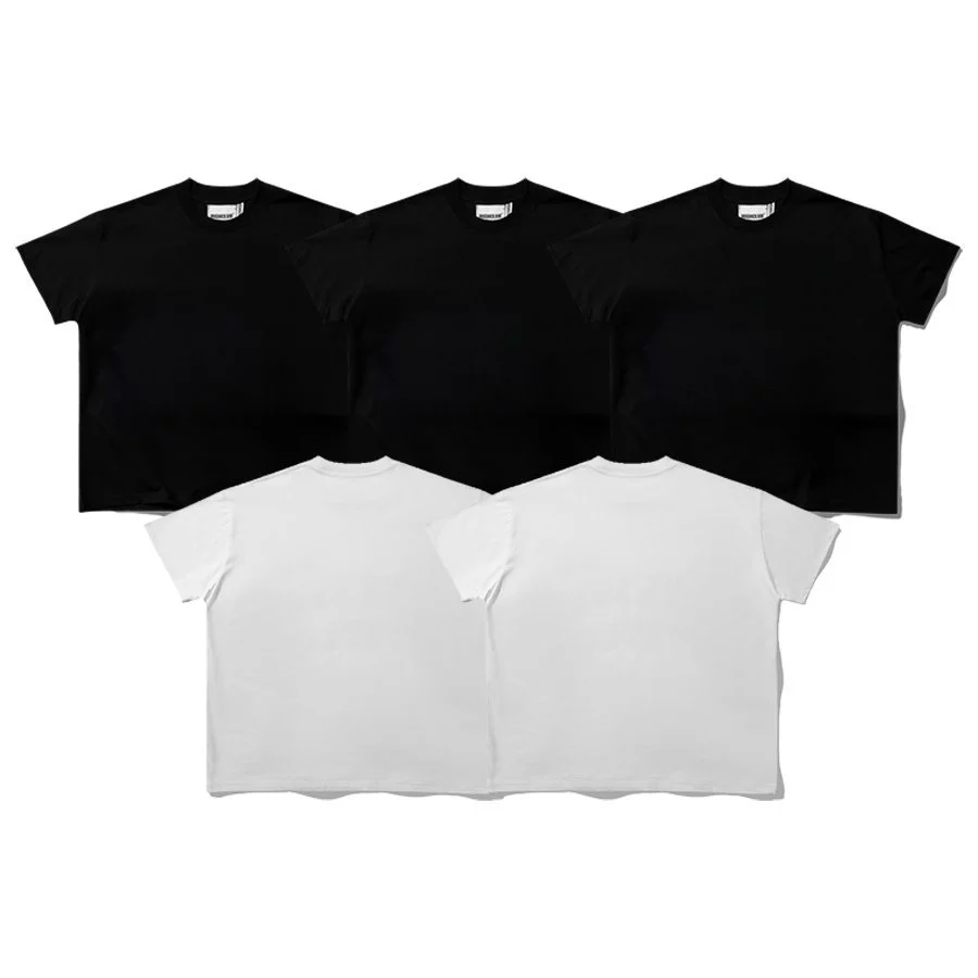 Áo thun trơn cổ tròn HIGHCLUB TRẮNG/ĐEN Oversize - unisex