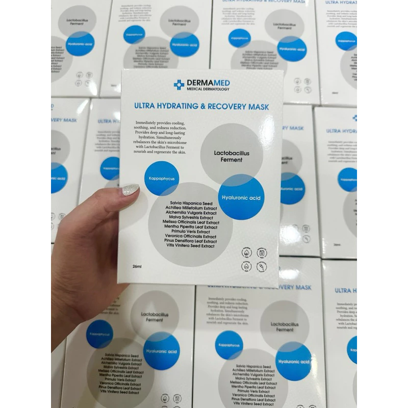 (1 miếng) DERMAMED ultra hydarating and recovery mask.mặt nạ probiotic cấp ẩm sâu, phục hồi tái tạo làn da