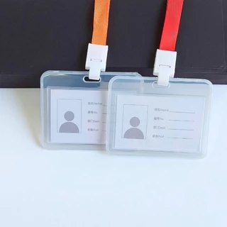 Thẻ đeo nhân viên ngang, bao đựng thẻ tên trong suốt hai mặt, dây đeo thẻ học sinh gồm nhiều màu kích thước 1.5 x 42cm