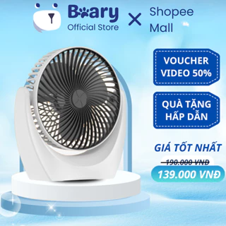 Quạt mini tích điện để bàn METIS động cơ không tiếng ồn 2 chế độ gió xoay 210 độ pin dùng 2-5h