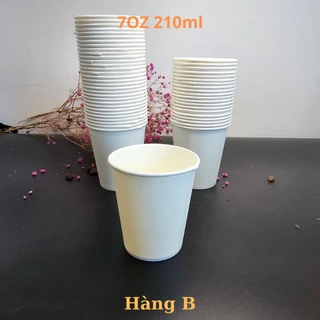 Combo 50 cốc giấy - ly giấy 210ml - 7OZ ( hàng B) màu trắng dùng 1 lần tiện lợi