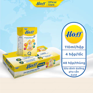 Thùng Sữa dinh dưỡng công thức pha sẵn Hoff Gold hỗ trợ phát triển toàn diện ,12 lốc (48 hộp x 110ml)