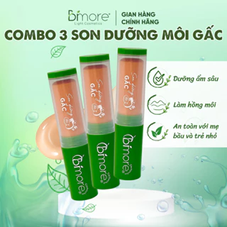 Combo 3 Thỏi Son Dưỡng Gấc Bimore Giảm Thâm Dưỡng Ẩm Làm Hồng Môi, Chống Khô Nứt Nẻ Môi