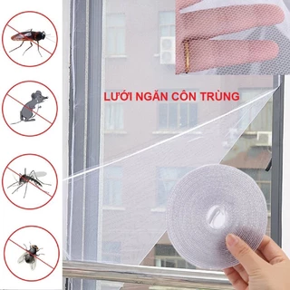 Rèm Lưới Cửa Sổ Ngăn Muỗi Côn Trùng, Tấm Rèm Vải Màn Dán Cửa Sổ Chống Muỗi Thông Minh kèm miếng dán