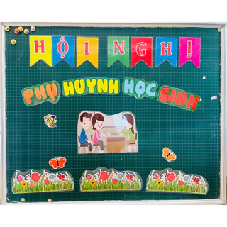 Set trang trí bảng họp phụ huynh (ép plastic sẵn nam châm)