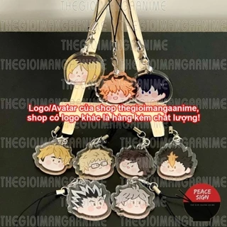 Móc dây treo điện thoại HAIKYUU! ver FACE CHIBI in hình chibi mica trong acrylic móc khóa anime bóng chuyền