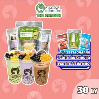 Set Trà Sữa THE GARDEN vị Trân Châu Đường Đen, Nguyên Liệu Làm Trà Sữa Tự Pha Phúc Long, Matcha 10 vị 30 Ly