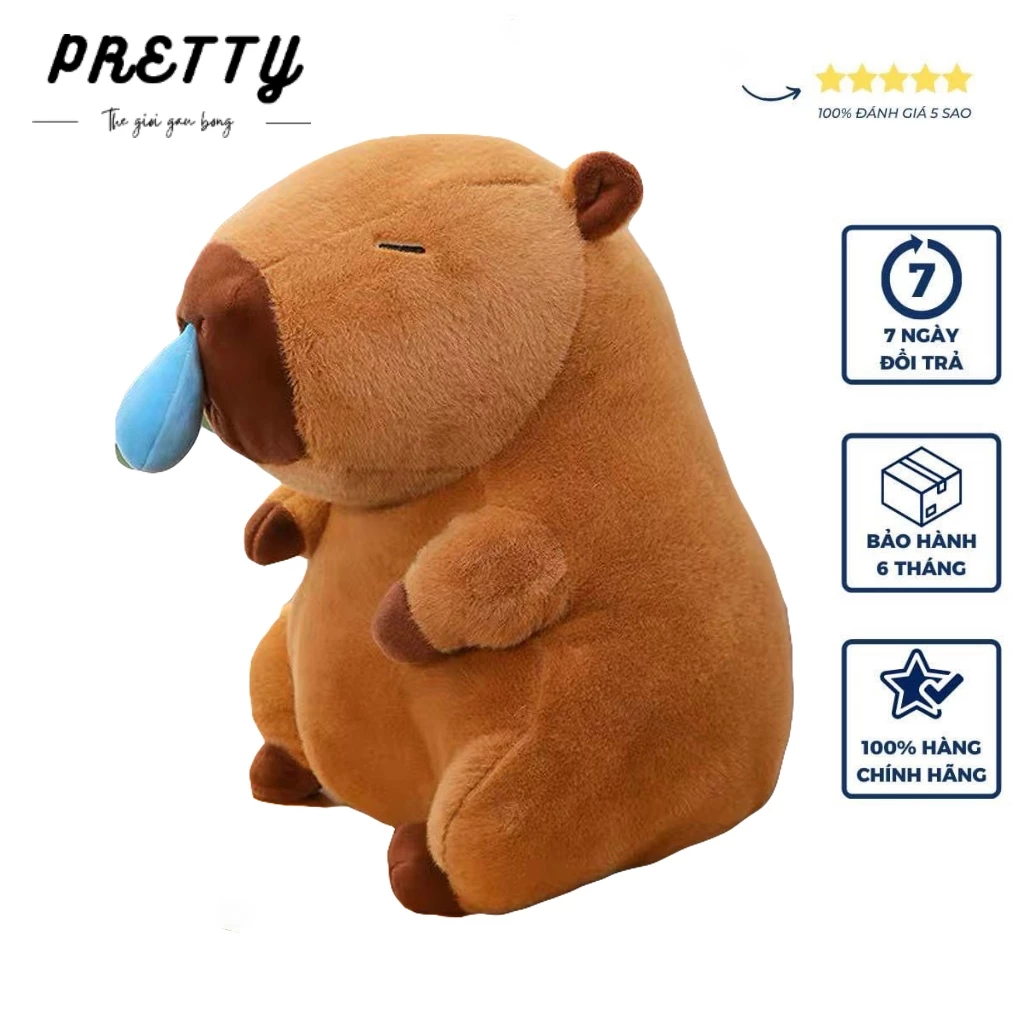 Capybara Gấu Nhồi Bông ,Búp Bê Nhồi Bông Capybara Mềm Mại Đáng Yêu, Gấu Bông Mô Phỏng Capybara