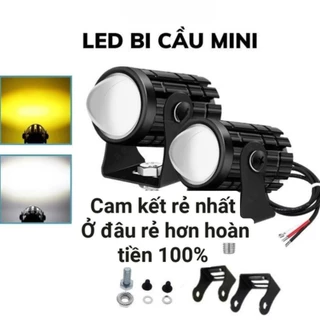 Đèn Trợ Sáng xe máy xe điện đèn bi cầu mini bi Cầu đèn pha bi cầu xe máy 2 Màu Cos vàng Pha trắng