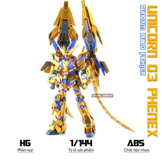 Mô hình HG Unicorn 03 Phenex (vàng), 1/144 Gundam, Mô hình nhựa, Đồ chơi xếp hình Mecha