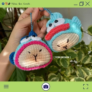 [ ẢNH SHOP CHỤP ] Móc khóa Capybara bằng len móc handmade by Canibi