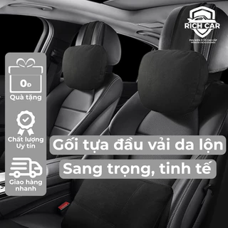 Gối tựa đầu ô tô, gối tựa lưng cao cấp Rich Car sang trọng, thoải mái sử dụng vải da lộn mềm mượt cho da