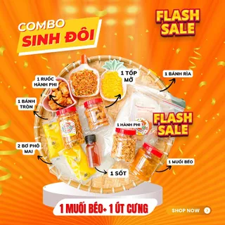 [SINH ĐÔI] COMBO BÁNH TRÁNG PHƠI SƯƠNG ÚT CƯNG M2 TẶNG COMBO MUỐI BÉO HOT TREND NHÀ PACO FOOD-đồ ăn vặt snack