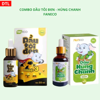 Combo Dầu húng chanh - Dầu tỏi đen Omega 3 Faneco 30ml Giúp Tăng Đề Kháng Cho Bé Yêu -emi_authentic