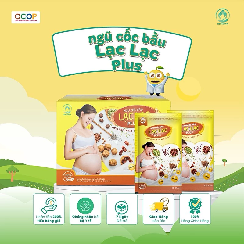 Ngũ cốc bầu lạc lạc hộp 30 gói mẫu mới-shop bầu bon bon