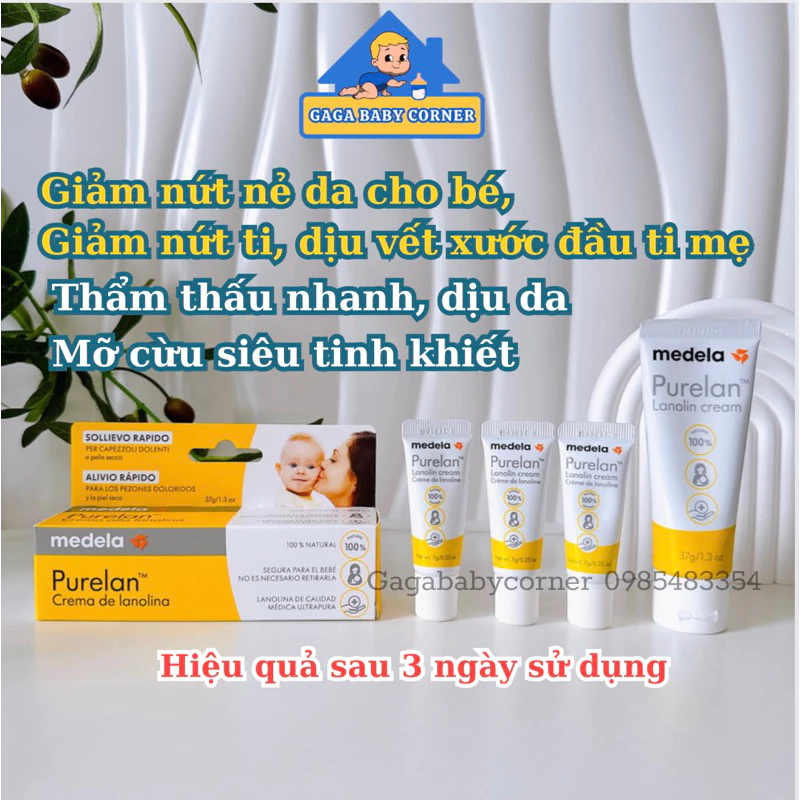 Kem Bôi Nứt Đầu Ti, Nứt Cổ Gà MEDELA Lanolin chiết xuất mỡ cừu 37g