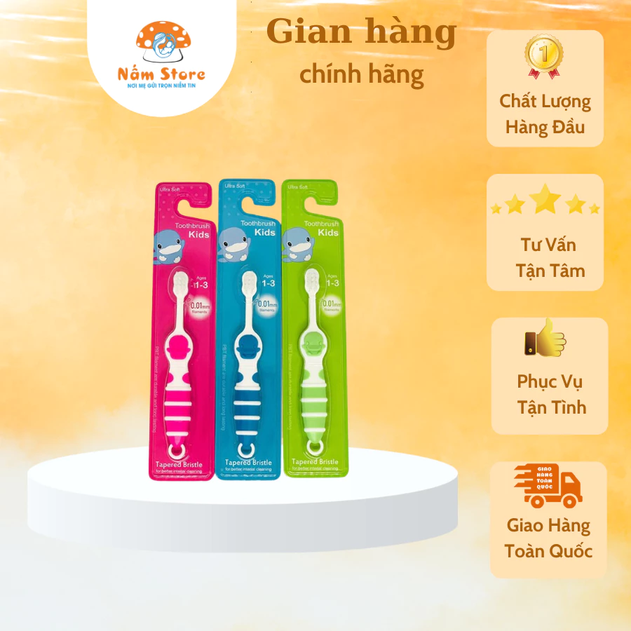 Bàn Chải Đánh Răng KUKU Lông Mềm Cho Bé Tập Đánh Răng 1 Tuổi đến 3 Tuổi (Chính Hãng)