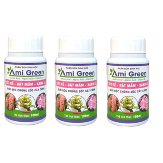 Phân bón sinh học Amigreen giải độc cây trồng. Tốt rễ, bật mầm, xanh lá chai 100ml.