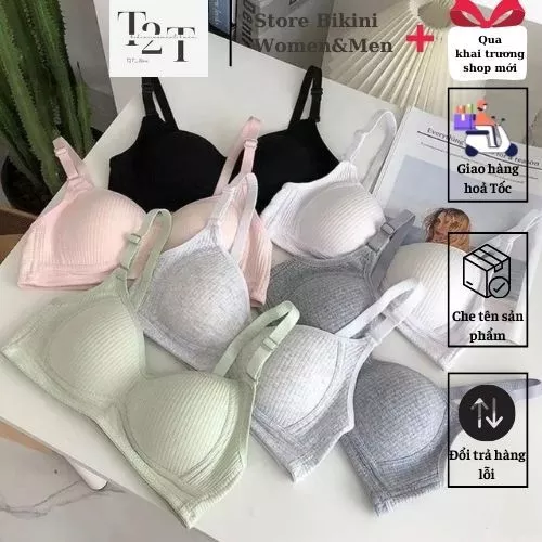 (Đặt tăng 1 size) Combo 3 áo lót đệm mỏng cotton mút sợi tre thấm hút, Không Gọng, chất Cotton Mềm Mại thời trang dành c
