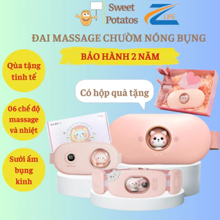 Máy massage bụng kinh 3 chế độ rung, Túi chườm bụng kinh làm ấm bụng và tử cung tặng kèm hộp quà, Máy chườm bụng kinh