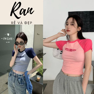 Áo thun croptop cộc tay SECE zaplang, Áo babytee cotton mát cổ tròn ngắn tay cá tính nữ Ranstore