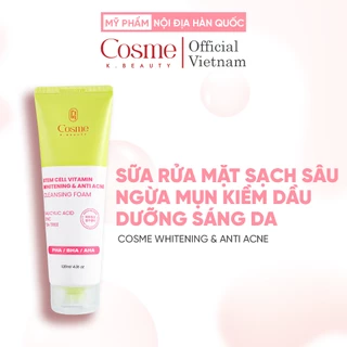 Sữa rửa mặt kiềm dầu giảm mụn COSME Whitening Anti Acne