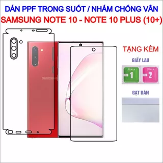 Dán PPF Samsung Note 10 (5G), Note 10+ (5G) full lưng viền, màn hình