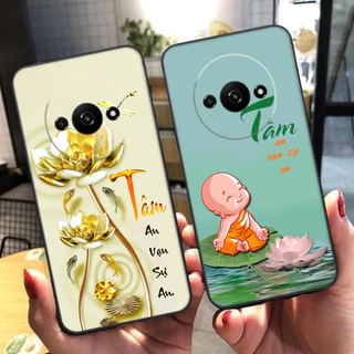 Ốp lưng Xiaomi Redmi A3 thư pháp tâm an,chữ tâm,tài,lộc,phong thủy giá rẻ