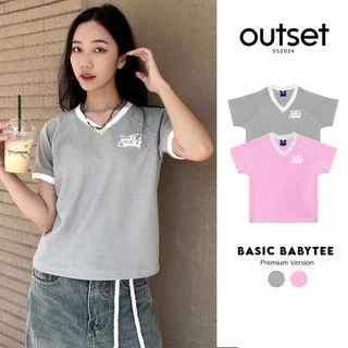 Áo Babytee cổ tim Outset Studio Local Brand chất liệu vải Waffle