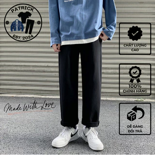 Quần jeans nam đen trơn form baggy Patrick D03