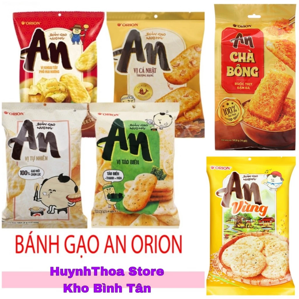 ĐỦ VỊ _ Bánh gạo Orion An vị tảo biển/phô mai/tự nhiên/cá Nhật/Chà Bông