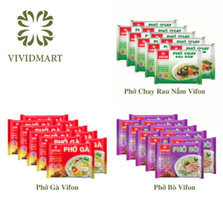 [SET 10 GÓI] - VIFON – Phở Vifon ăn liền 3 vị: Phở bò, Phở gà và Phở chay rau nấm Vifon (65g/gói) – Phở ăn liền Vifon