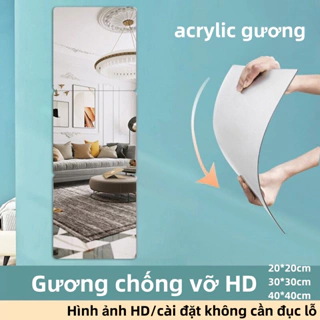 Gương Dán Tường Toàn Thân Cao Cấp MOR MIRROR Nội Thất Decor Phòng Kích Thước 20*20cm，30x30cm，40*40cm Gương Toàn Thân