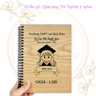 SỔ TAY LƯU BÚT TUỔI HỌC TRÒ - Món quà tốt nghiệp cuối cấp tặng cho bạn bè - Sổ bìa gỗ khắc tên và lời chúc theo yêu cầu