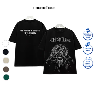 Áo thun KEEP SMILING MẪU NỮ  shop Hogotoclub - 100% cotton định lượng 230gsm