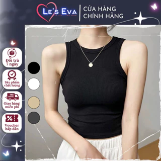 Áo croptop cổ tròn ôm body siêu hack dáng dành cho mùa hè, áo ba lỗ croptop nhiều màu sắc - 1802