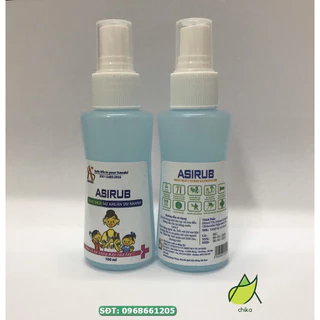 Dung dịch sát khuẩn tay nhanh Asirub 100ml - Nước rửa tay khô asirub dạng xịt - Chika