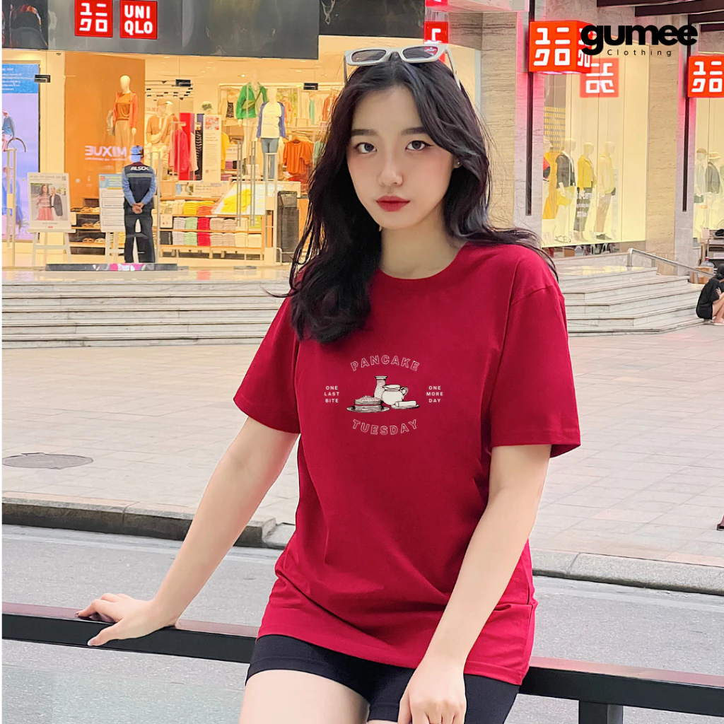 Áo thun nữ chất mát nhiều màu, áo phông nữ form vừa basic vải 100% cotton cao cấp trắng đen hồng be xanh - PANCAKE