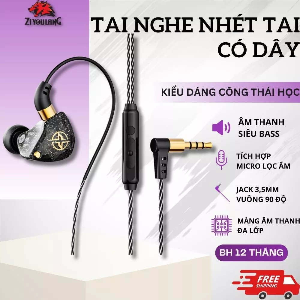 Tai Nghe Nhét Tai Có Dây X6 Pro Âm Thanh Super Bass Chống Ồn Tốt Micro Lọc Tạp Âm Nghe Nhạc Xem Phim
