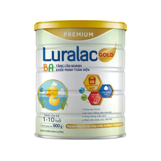 Sữa Luralac Gold BA cho trẻ biếng ăn, suy dinh dưỡng giúp tăng cân và phục hồi thể trạng loại 900gam