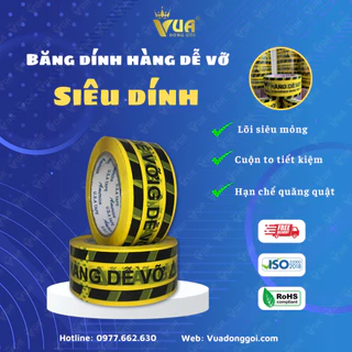 Băng Dính Hàng Dễ Vỡ 250g/cuộn, Xin Nhẹ Tay Băng Keo Logo Hàng Dễ Vỡ, Màu Vàng Đen, Lõi Siêu Mỏng