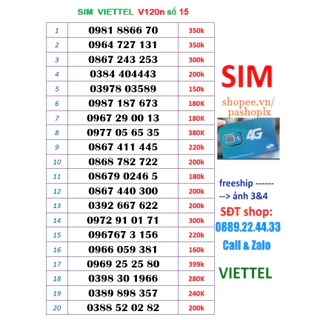 Sim viettel số đẹp 15